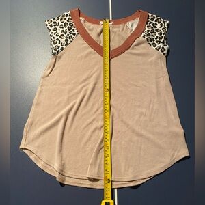 Ces Femme Tan and Leopard Print Top
